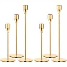 3pcs Set European Style Metal Candle Holders, Candle Decor, Romantic Candlelight Dinner Tabletop Ornaments, Electroplated Wedding Decorations