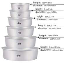 1件/3件套圆形铝制蛋糕模具，不粘圆形蛋糕模具，海绵蛋糕烘焙模具，慕斯蛋糕烘焙模具，烘焙模具，不粘铝制蛋糕模具，专业烘焙工具，可重复使用，适用于家用烤箱烘焙，厨房必备烘焙工具，非常适合生日、婚礼和节日聚会。