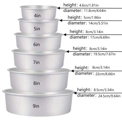 1件/3件套圆形铝制蛋糕模具，不粘圆形蛋糕模具，海绵蛋糕烘焙模具，慕斯蛋糕烘焙模具，烘焙模具，不粘铝制蛋糕模具，专业烘焙工具，可重复使用，适用于家用烤箱烘焙，厨房必备烘焙工具，非常适合生日、婚礼和节日聚会。