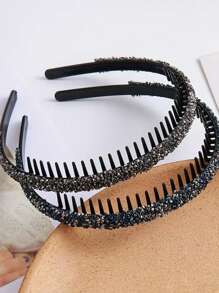 2 Stück/Set vielseitige bunte Strass Haarreife für Frauen, können verwendet werden um lose Haare zu fixieren, geeignet für den täglichen Gebrauch und zum Waschen, verleihen einen modischen und eleganten Touch, Haarband, Haarreifen