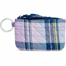 portafolios de algodón con cierre para mujer - Amatista Plaid - Algodón reciclado - Ver 5