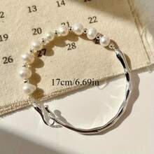 1 Pulsera elegante y exclusiva de perlas falsas vintage para mujer, regalo ideal para el día a día, vacaciones, festivales de música, aniversario, pareja o ella