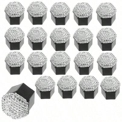 20PCS One Box Diamond-Encrusted Car Wheel Screw Protective Cover Cross-Border Car Tire Decorative Cap Diamond-Encrusted Car Wheel Dust Cover Female