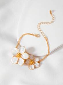 1 stuk elegante witte enkelband met vijf bloemblaadjes en oliedruppels voor adolescenten