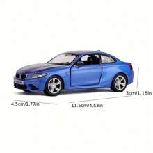 Burago RMZ Simulation 1:36 Alloy BMW M2 Alloy Car Model, Children's Toy Car Ornament, Pullback Car Model, Can Open Door, Birthday Gift