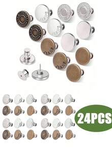 适用于宽松牛仔裤的纽扣别针，无需缝纫，无需工具，完美贴合牛仔裤纽扣紧固件，可调节可重复使用金属夹，可立即缩小过大裤子腰围，情人节、情人节婚礼、生日 - 彩色 - 查看 2