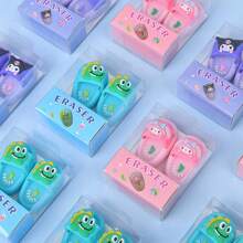 Sanrio 2pcs/Set (Random Style) Cute Cartoon Kuromi/My Melody Themed Creative Eraser, Clean Erase Without Residue, Ideal Stationery Gift, Mini Eraser Set, School Supplies Prize, Holiday Gift