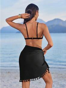 Sarong Wraps For Women Swimsuit Coverups Beach Bathing Suit Cover Up Tassels Bikini Short Wrap Skirts For Swimwear For Dress