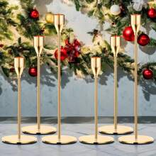 3pcs Set European Style Metal Candle Holders, Candle Decor, Romantic Candlelight Dinner Tabletop Ornaments, Electroplated Wedding Decorations