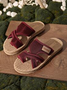 1 Pair New Fashion Teenage Slippers, With Woven Soles And Mesh Uppers, Balancing Breathability And Comfort, Stylish To Wear Outdoor And For Beach