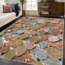 [Velvet] 1PC Geometric Area Rug, Lightweight And Easy To Wash, Easy To Handle Summer And Autumn Floor Mat For Living Room, Bedroom, Bathroom, Office, Balcony, Room Accessories - 彩色 - 查看 4