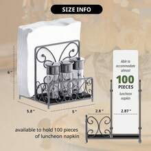 Portanaplones LEVIMETREE: Portanaplones para mesa de cocina, Portanaplones de sal y pimienta para mesas, Portanaplones de sal y pimienta, Portanaplones para mesas al por mayor, Caddies de sal y pimienta - S - Salero y pimentero porta servilletas - Ver 4