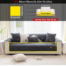 1PC Minimalist Velvet Straight Striped Plush Sofa Cushion – Pet-Friendly, Non-Slip, Fits 1/2/3/4-Seater Modular Sofas. Sofa Cover Protector For Living Room & Home Furniture, Decorative Cover With Label Design For A Premium Look.