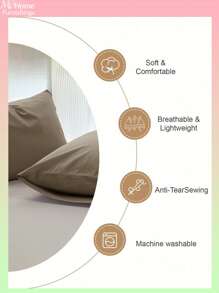 1pc Unfilled Washable Pillow Cover In Brown Color