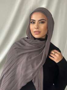 2 Stücke/1 Stück Damen Schal mit breitem Rand aus Viskose, modischer atmungsaktiver langer Schal, Muslima Kopftuch zum Sonnenschutz, vielseitig & bequem für den täglichen Gebrauch