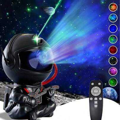 1 件 LED 星空投影仪，带不同星系模式，遥控宇航员投影灯，卧室星系投影仪，星系小夜灯，房间装饰，派对