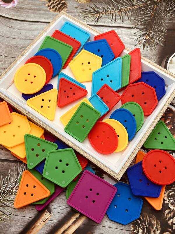 15pcs Geometric Versatile Handmade Large Size DIY Decorative Buttons