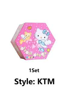 Sanrio 1Set Hello Kittys 46 Color Watercolor Brush Painting Kit Rotating Storage Painting Combination Set Suitable For School Office And Daily Use Gift(Some Parts May Be Random) School Supplies, Back To School