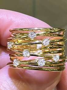 1 PC Retro Style Cubic Zirconia Ring For Women For Wedding Engagement Party Jewelry Valentine's Day Gift,Mom,Mother,Mother's Day,Gift