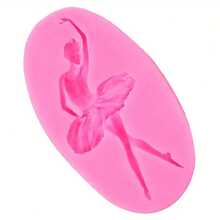 1pc Pink Dancing Girl Silicone Mold, Birthday Candle Holder, Resin/Clay DIY Craft Supplies, Easy Release & Reusable - Pink - View 7