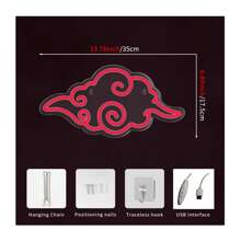 Insegna al neon a forma di nuvola rossa, decorazione da parete in stile anime, adatta per camera da letto, sala giochi e spazi maschili - a controllo interruttore, senza batterie, alimentata tramite USB, regalo perfetto per fan di anime