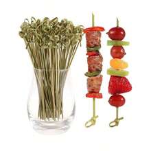 20/50/100/200pcs Natural Bamboo Skewers, Fruit Forks, Appetizer Toothpicks, Party Decorative Sticks, Vegetable & Fruit Bamboo Picks, Food Sticks, Sandwich & Burger Forks, Sushi Picks, Party Supplies, Suitable For Celebrations, Birthdays, Graduations, Weddings, Christmas,School Supplies - Multicolor - View 2