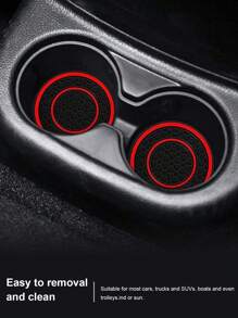 2 piezas Premium Almohadilla antideslizante de silicona de 2.75 pies para el panel de control central - Goma de alta calidad, a prueba de polvo, diseño a juego en rojo y negro - Perfecto para proteger el interior de tu automóvil