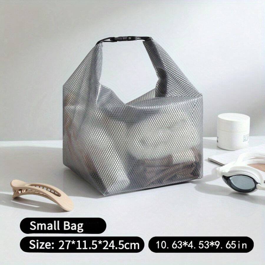 High Quality Large Capacity Unisex Toiletry Bag, Waterproof PVC Wet & Dry Separation Drawstring Pouch With Wrist Strap, Lightweight Minimalist Design Suitable For Outdoor, Swimming, Gym, Travel - Multicolor - View 1