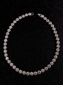 1 pieza Collar de Calle de Lujo, Único y con Estilo Punk, Adornado con Cristales Rhinestone para Hombre, Joyería de Calle para Uso Diario