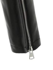 Women's PU Collar Jacket, Spring/Autumn New European And American Style, Solid Color Zipper Pockets Button Decor, Commuter Casual Travel Motorcycle Outwear - Black - View 9