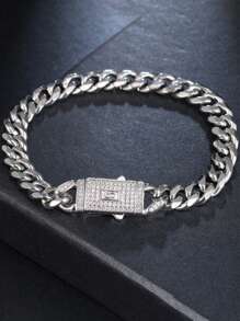1 Piece Hip Hop Bling Iced Out Gold Silver Color CZ Cuban Miami Chain Necklace Link Chain For Men Rapper Jewelry