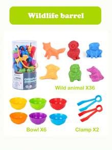 Juego educativo para niños, set de juguetes de clasificación, reconocimiento de colores, cálculo de cantidades, juego interactivo de aprendizaje temprano (color aleatorio)