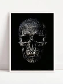 Spooky Skeleton Hand Peace Sign Digital Print - Halloween Wall Arts - Instant Download - Black And White Halloween Decor Posters, Optional Frame Home Decor Fall Decor Room Decor