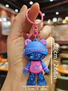 Creative Cartoon Headphone Bear Key Chain, Multicolor Cool Mechanical Bear Keychain, Bag Charm, Cute Bear Shape Pendant Keychain, Suitable For Women/Girls Backpack,Purse Accessories