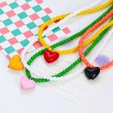 100 件/17 毫米 3D 亚克力心形珠 - 红色、黑色和多种颜色 - 光泽闪亮的活力心形工艺用品，适用于 DIY 珠宝制作、项链、耳环、手链、钥匙扣、手机挂件、吊坠 - 手工串珠、简约风格、耐用光滑质地 - 情人节、圣诞节、礼物、女士、手工艺人、时尚配饰、串珠套装、珠宝配件、工艺套件 - 彩色 - 查看 9