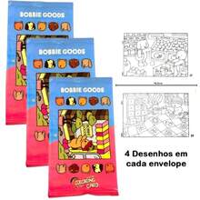 Kit 4 Cards Coloring Card Surprise Drawings To Color Cards Stickers - Multicolor - Ver 4