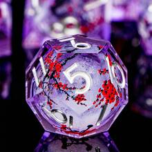 7pcs D&D Dice Set, Liquid-Filled Core Dice, Handcrafted Resin Dice With Sharp Edges, Suitable For Role Playing Games