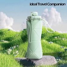 Silicone Collapsible Sports Bottles Outdoor Camping Folding Cup Large Capacity Travel Foldable Leakproof.Kettle