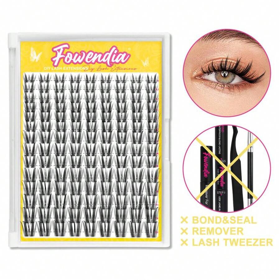 Fowendia California Sunset Wanna Be Manga Lashes Cluster C D Curl Lash Extension Kit And Lash Clusters 8-18mm With Seal And Remover - Ultra-Thin Transparent Bands, Lash Magic Anime False Lash Extension Kit,Effortlessbeautycozyvibes - Freya Single Pack - View 1