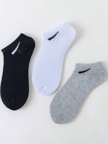 1/5/10/15 Đôi tất ngắn thường ngày Unisex, Đen/Trắng/Xám, Thấm hút ẩm, Tất cổ thấp thoáng khí cho mọi mùa - Nhiều màu - Xem 3