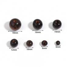 50/100/300/500pcs/pack Round/oval Shaped Wooden Beads In Deep Brown Color For Making Diy Bracelets, Necklaces And Other Handicrafts
