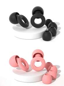 6 Sets - Reusable Silicone Earplugs For Sleeping And Swimming - 35dB Noise Reduction, With 2 Pairs Of Ear Caps, Suitable For Snoring, Studying, Concerts And Hearing Protection