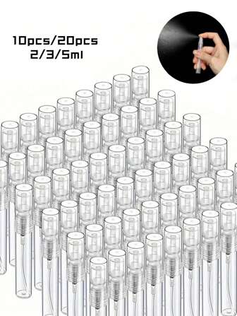 10/20 قطعة من زجاجات رش العطور القابلة لإعادة الاستخدام 0.07 أونص/ 0.1 أونص/ 0.17 أونص، حاويات بلاستيكية قابلة لإعادة الملء مع نافورة ضباب رقيق، حجم مصغر صديق للسفر لكريمات وتونرات العناية بالبشرة، حاويات حجم عينة | زجاجات رش شفافة | رشاش بخاخ رقيق، زجاجات عطور قابلة لإعادة التعبئة