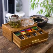 Acacia Wood Tea Bag Organizer, Tea Organizers And Storage Box, Tea Caddy For Tea Bags Storage Drawer, Teabag Holder Container Boxes For Countertop, Tea Station Chest Display Wooden, Organizador De Te-Yj - 1 - View 4