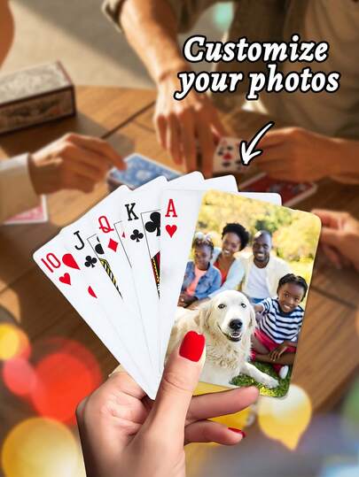 Naipes personalizados con foto, naipes personalizados con imagen para regalo de novia, imprime tu imagen y texto en naipes, regalo para boda, cumpleaños, familia y fiesta