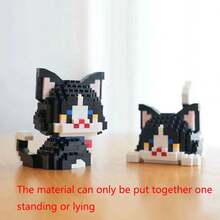 500+Pcs Pet Cat Series Splicing Building Blocks, Cute Cartoon Animal Model, Fashion Assembly Toy, Creative Gift, Home And Office Desktop Decoration - Multicolor - View 13