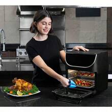 Horno Freidora de Aire 12L MasterChef by Hukën10 Funciones Preestablecidas 1700W Panel Táctil Ergonómico Luz Interna y Accesorios Incluidos: Horno Asador Deshidratador y Air Fryer negro MKAFO12DT - NEGROMATE - Ver 4