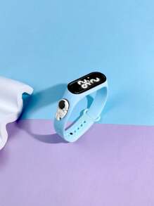 Nuovo orologio elettronico per bambini e adolescenti con display digitale LED touch screen, design carino con astronauta, coniglietto astronauta, adatto per scuola elementare e media, facile da indossare, di moda e versatile, regalo ideale per vacanze e festività