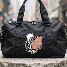 1pc Funny Skeleton Cartoon Embroidered Iron-On/Sew-On Patch, Suitable For DIY Clothing, Hats, Denim Jackets - Unique Novelty Accessory, Exclusive Heat Transfer Design | Thermal Applique, Skeleton Decor, Halloween Funny Decorative Accessory - Black and White - View 6