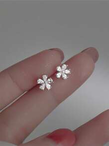 Exquisite Elegant Casual Cute Cherry Blossoms Earrings Flower Cubic Zirconia Earring For Woman Daily Vacation Music Festival Anniversary Gift Couple's Gift,Gift For Her